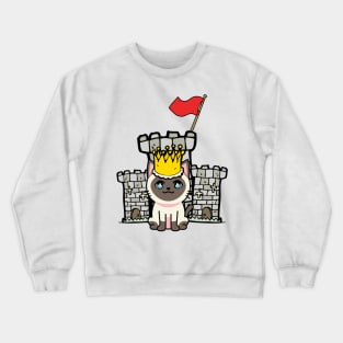 Cute siamese cat is king of the castle Crewneck Sweatshirt